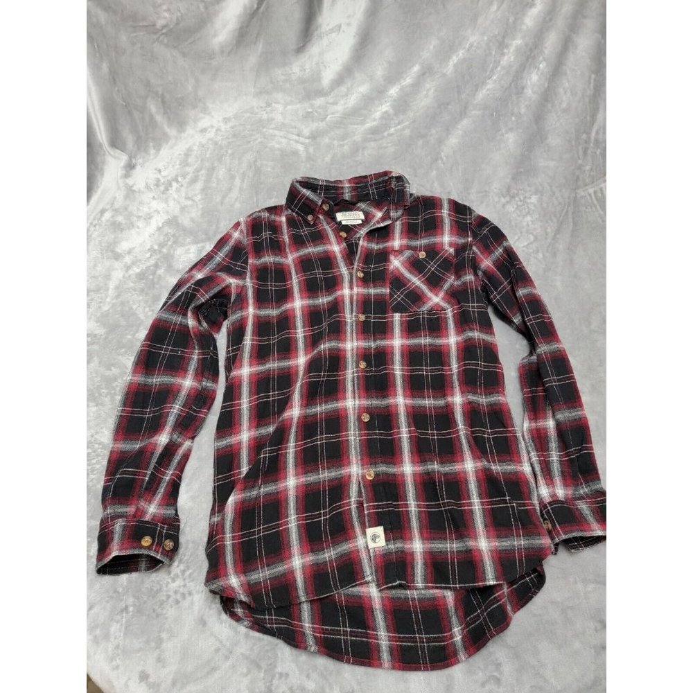 Boston Trader Flannel Shirt Mens Small Red, Black, White‎ Button Down Outdoor